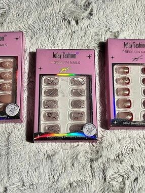 Jofay Fashion Press On Nails Holiday Winter Collection Bundle of 3 sets NWT